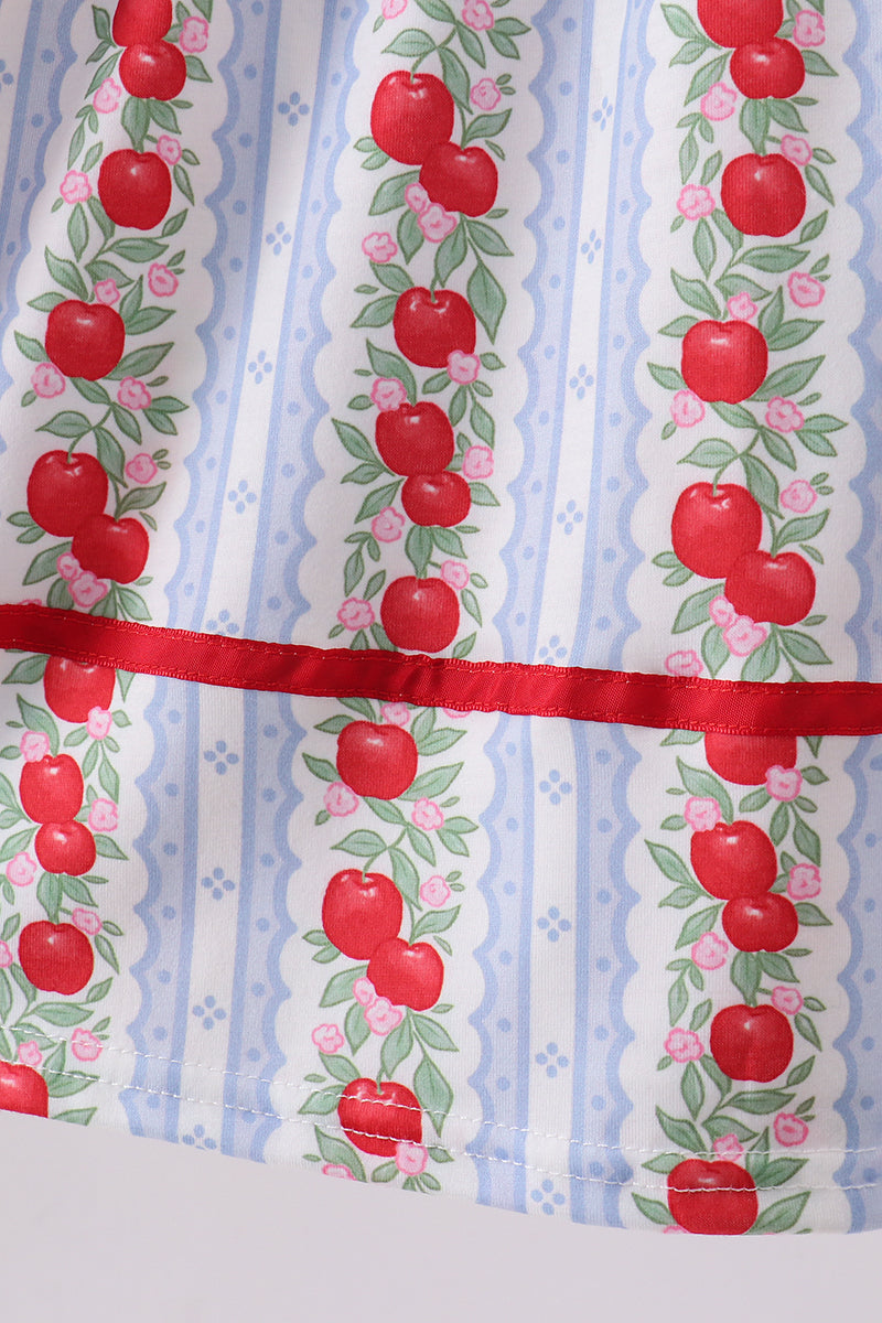 Red Apple Embroidered Dress