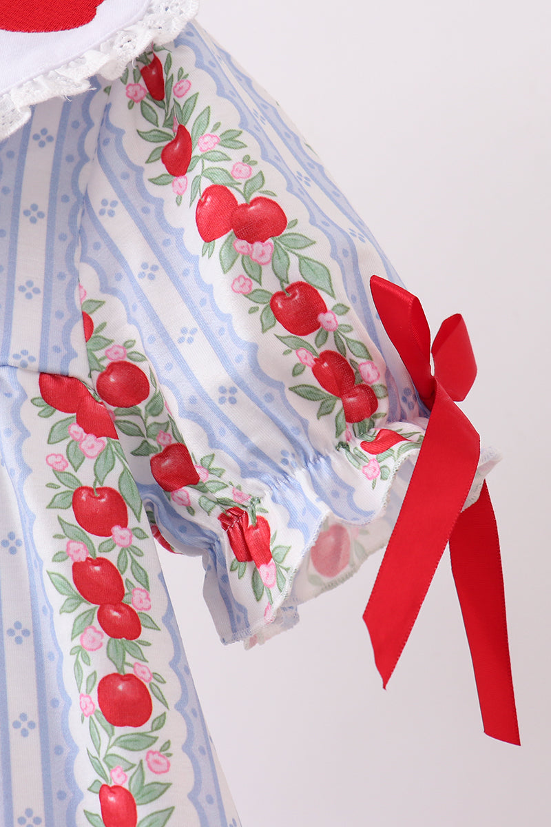 Red Apple Embroidered Dress