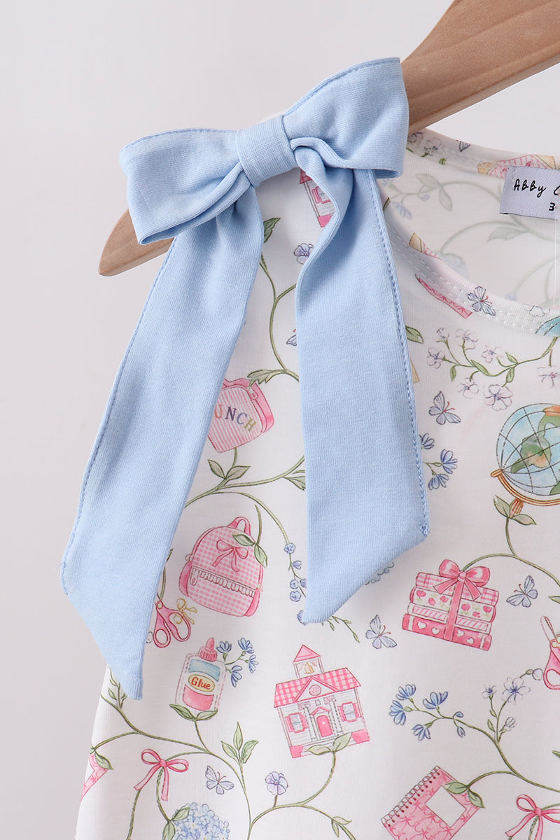 Blue Hydrangea Ruffle Shorts Set