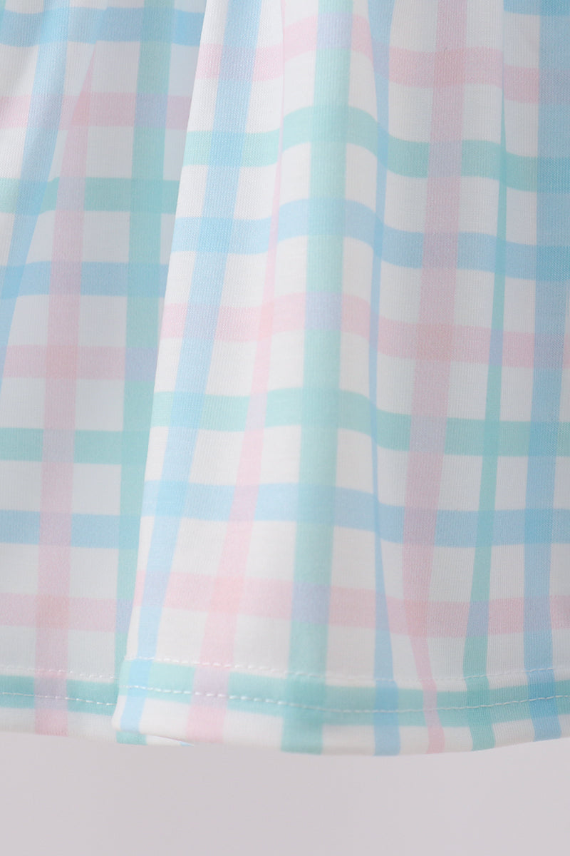 Blue Plaid Ruffle Bloomer Set