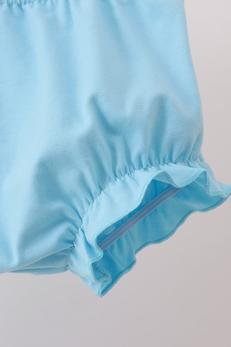Blue Plaid Ruffle Bloomer Set