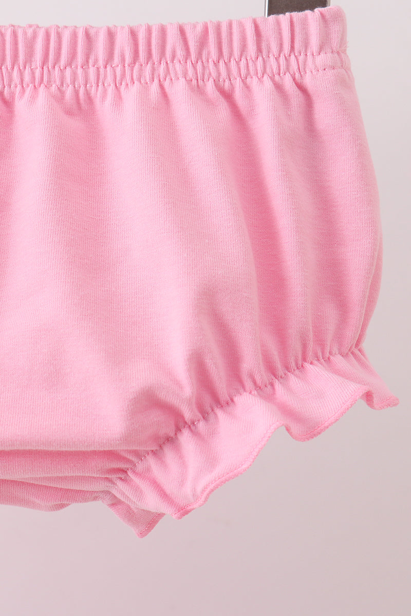 Pink Floral Ruffle Bloomer Set