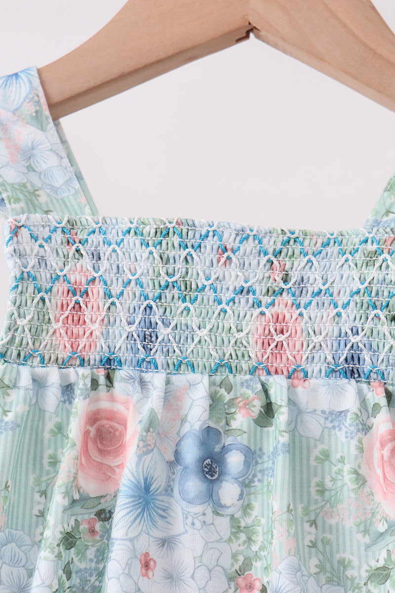 Floral Smocked Bubble