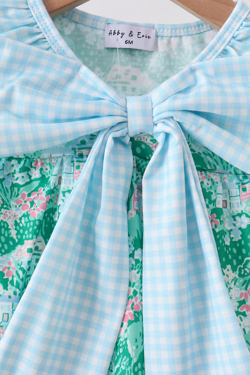 Green house floral Bow Bubble