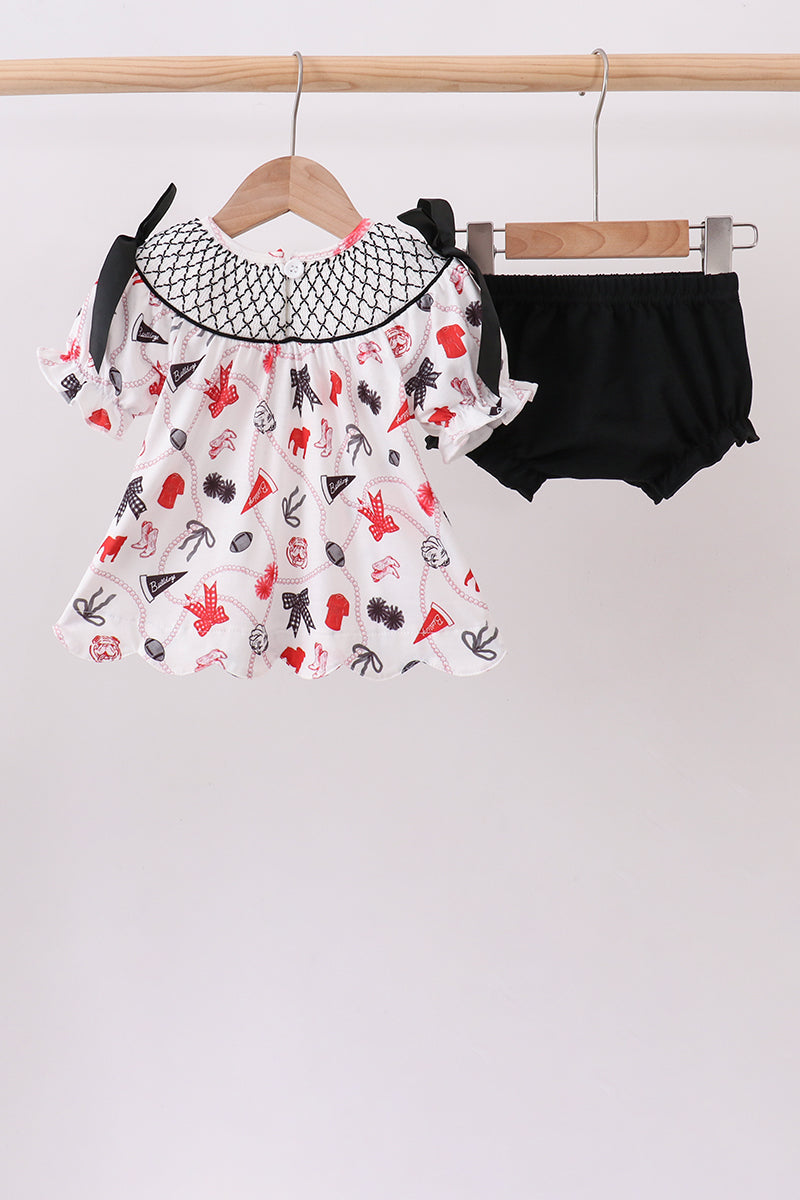 Black Georgia Smocked Bloomer Set