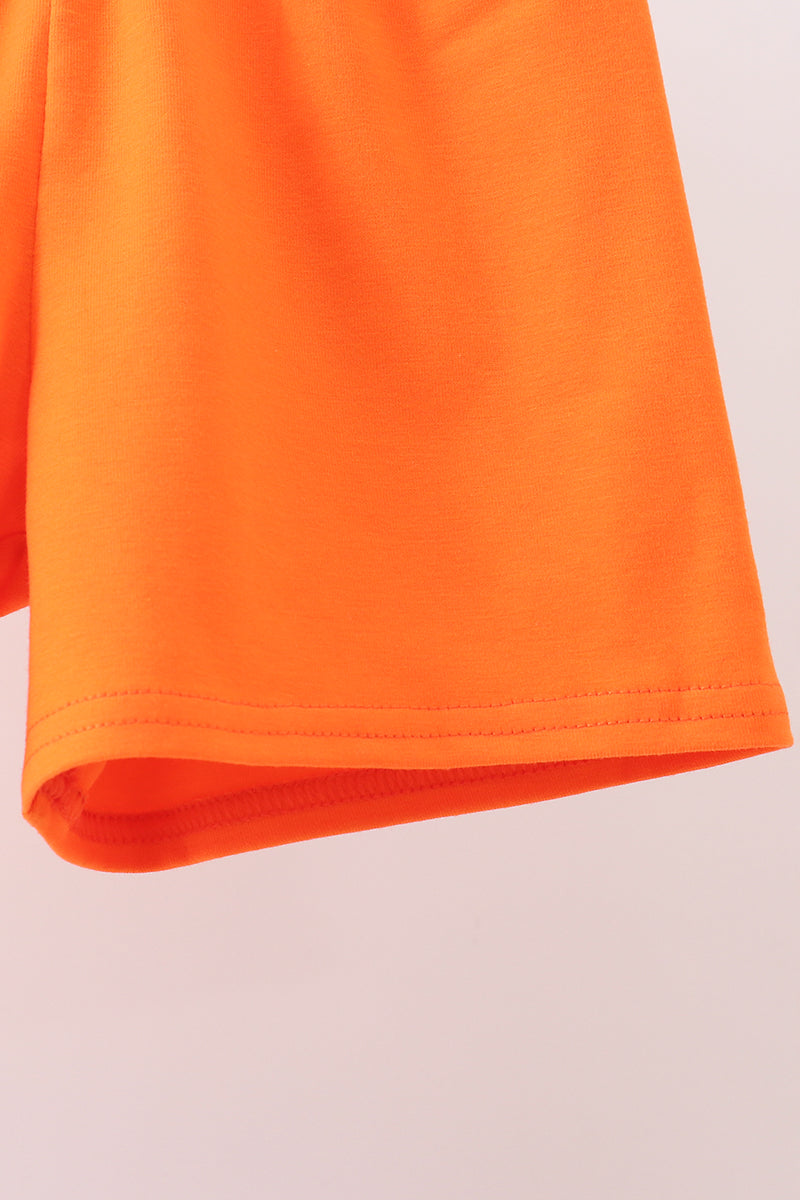 Orange Tennessee Smocked Shorts Set