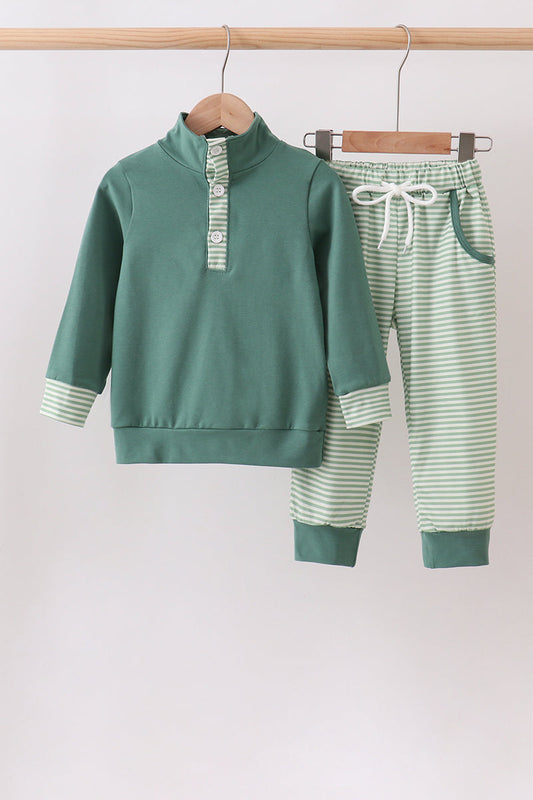 Teal Stripe Jogger Set