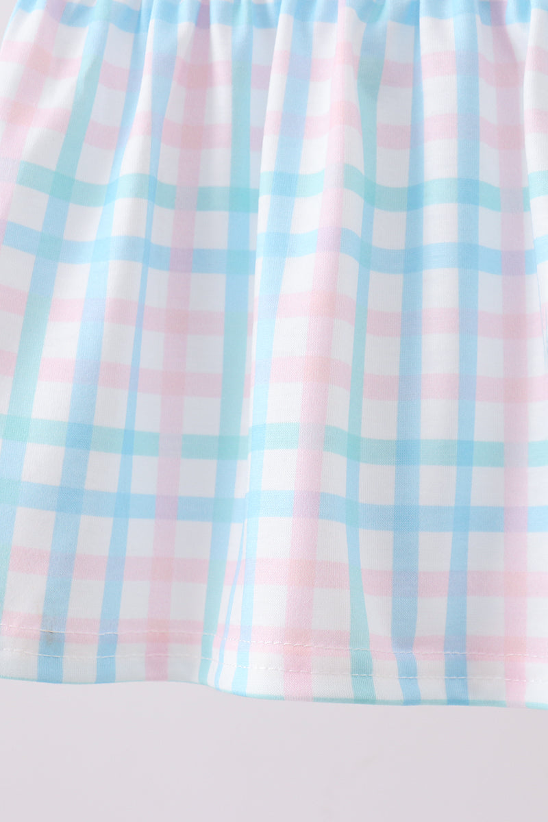 Pink Crocodile Smocked Gingham Bloomer Set