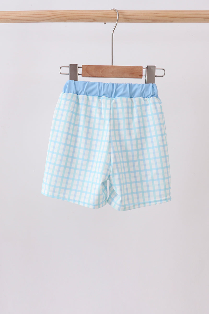 Blue Crocodile Embroidered Swim Trunks