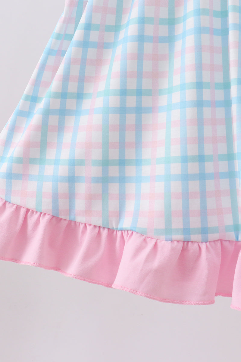 Pink Crocodile Smocked Gingham Dress