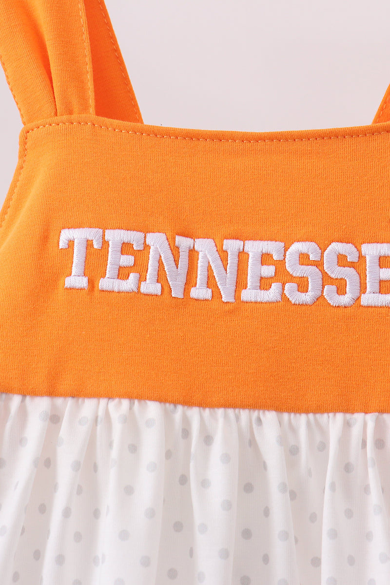 Orange Tennessee Applique Ruffle Shorts Set