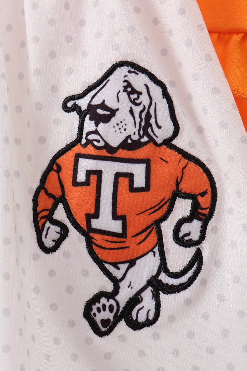 Orange Tennessee Applique Ruffle Shorts Set