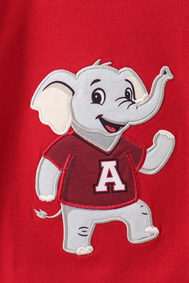 Maroon Alabama Applique Shorts Set