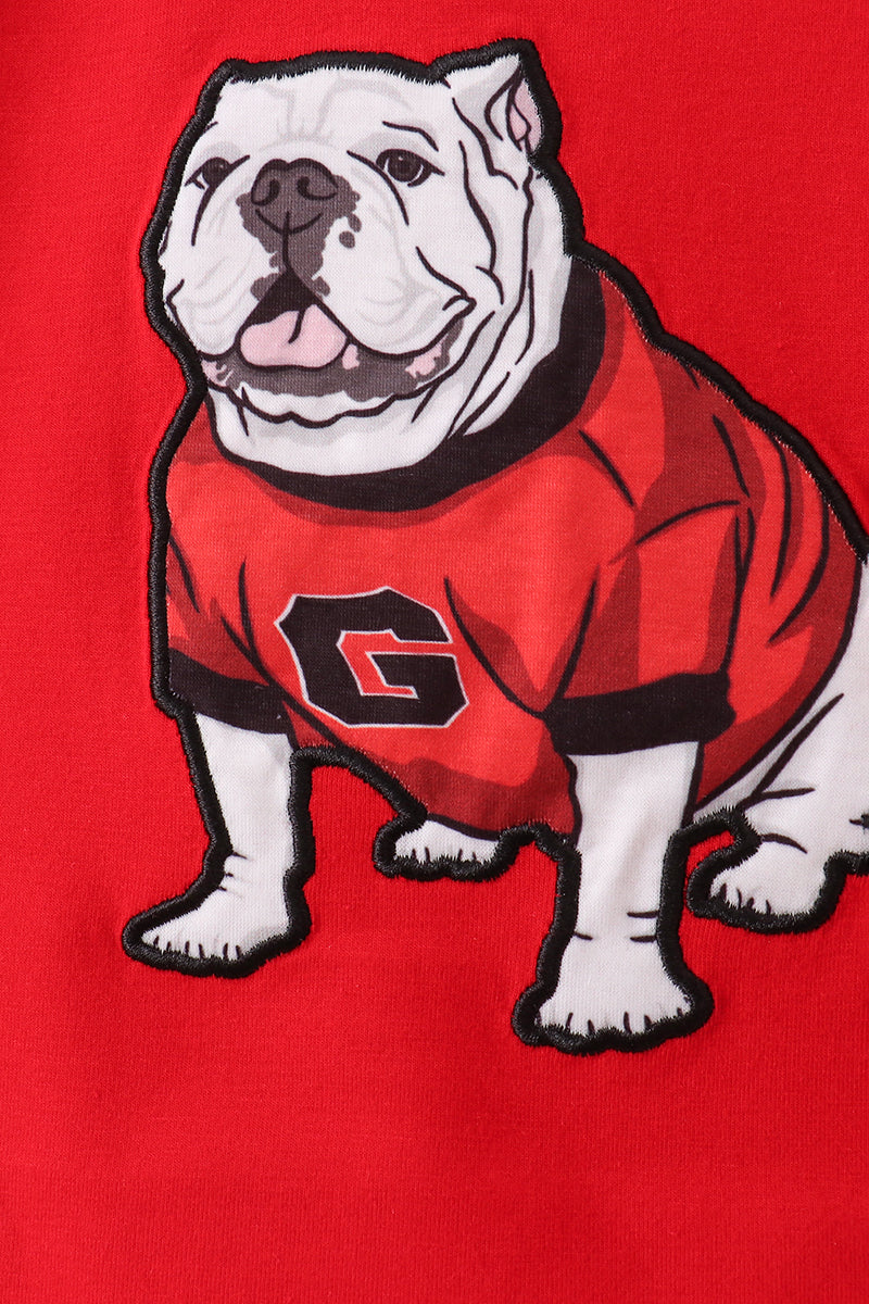 Red Georgia Applique Gingham Shorts Set