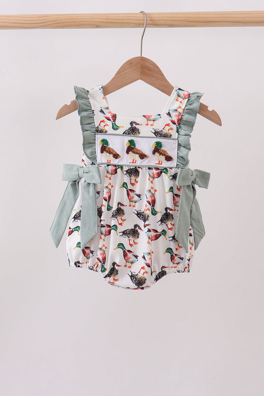 Sage Mallard French Knot Ruffle Bubble