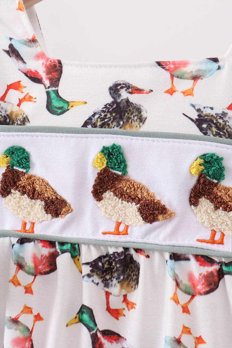 Sage Mallard French Knot Ruffle Bubble