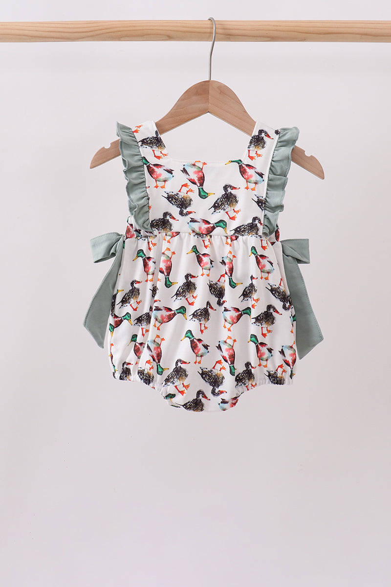 Sage Mallard French Knot Ruffle Bubble