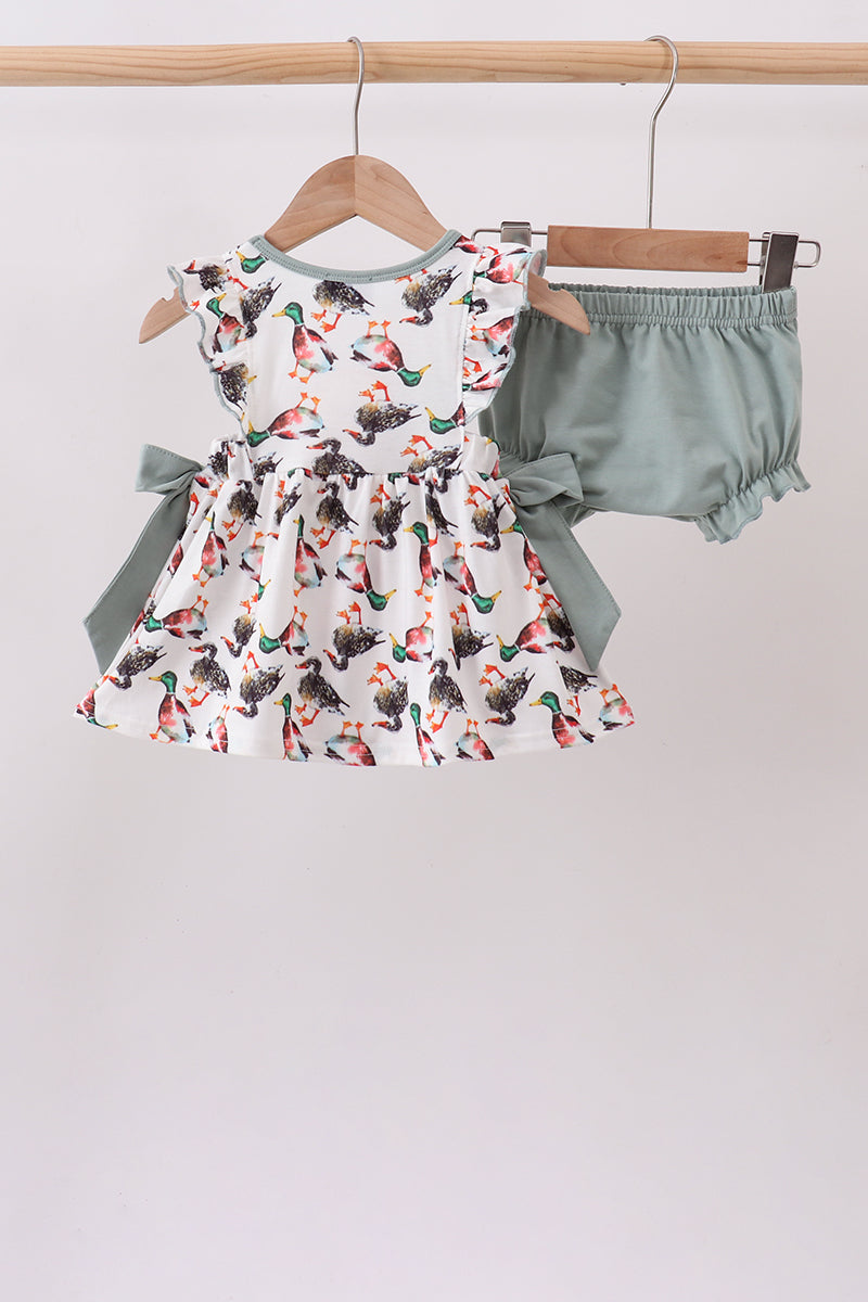 Sage Mallard French Knot Bloomer Set