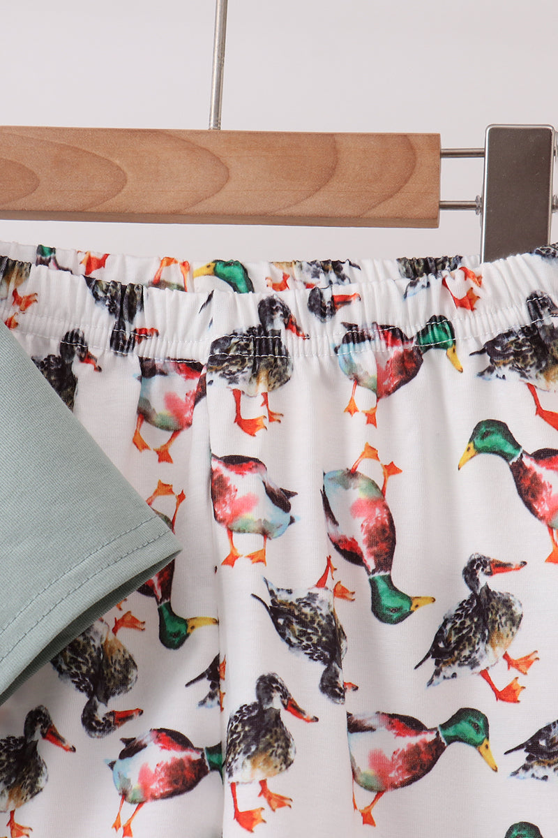 Sage Mallard French Knot Shorts Set