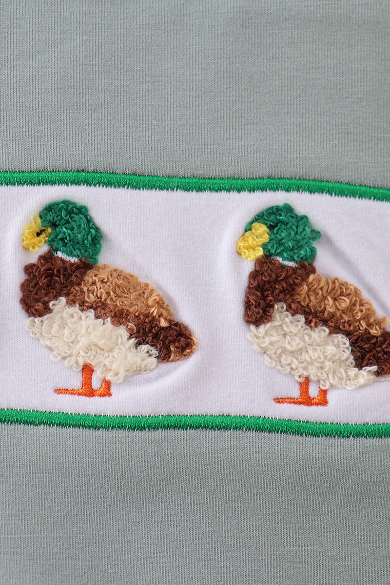 Sage Mallard French Knot Shorts Set