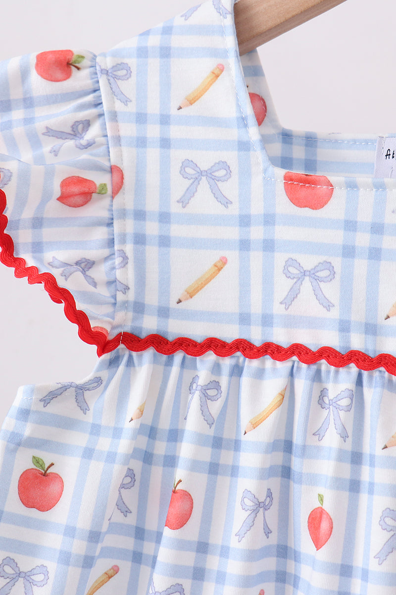 Red Apple Print Girls Shorts Set