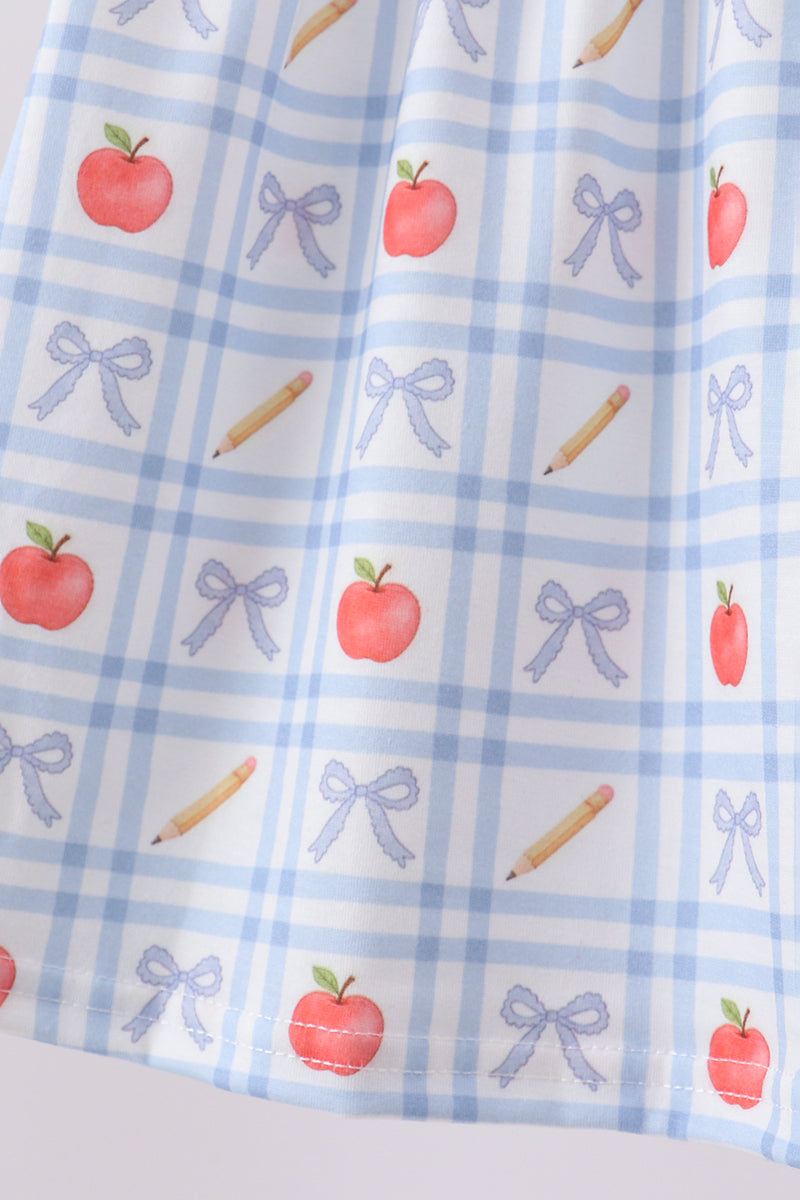 Red Apple Print Girls Shorts Set