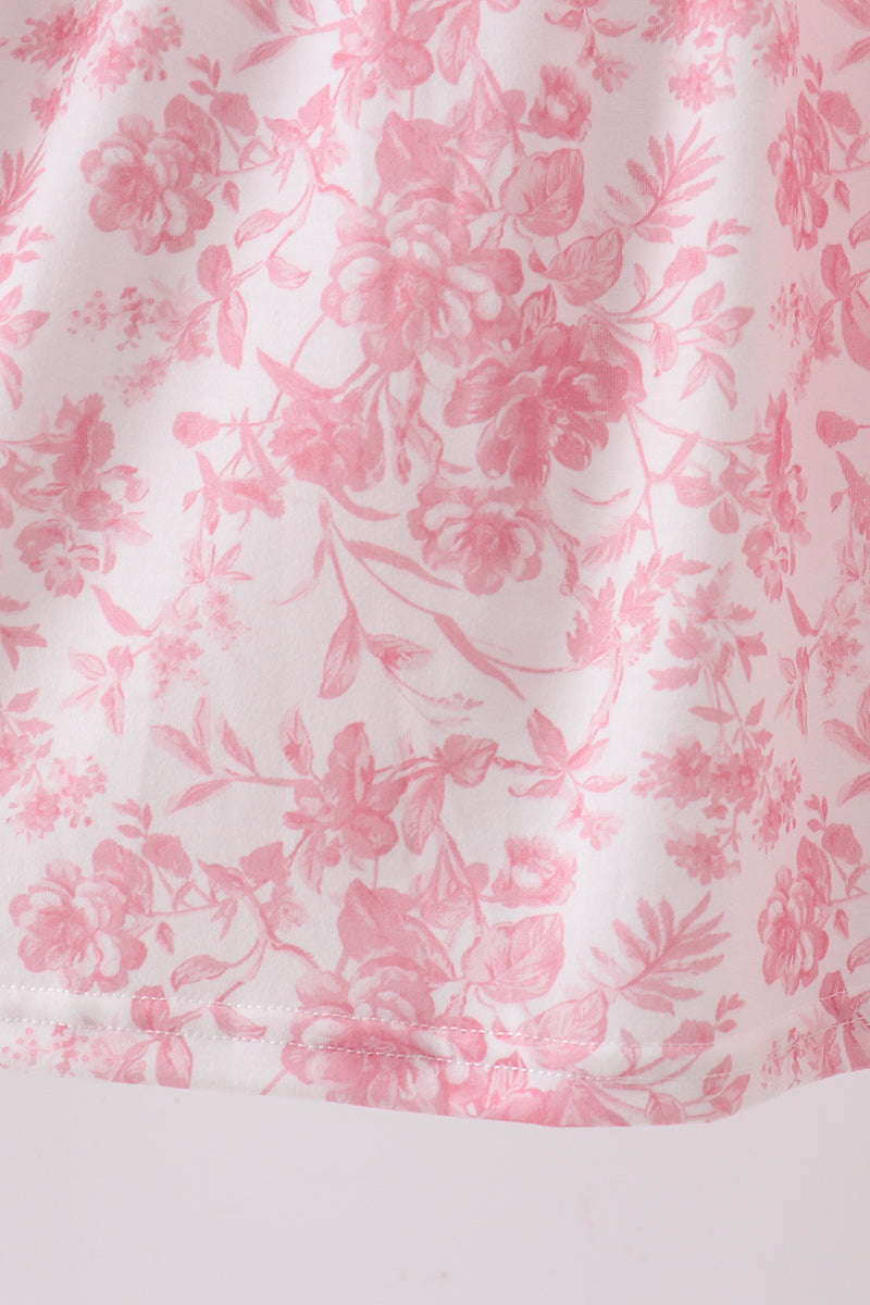 Pink Floral Smocked Dress