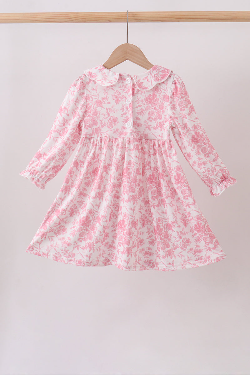 Pink Floral Smocked Dress