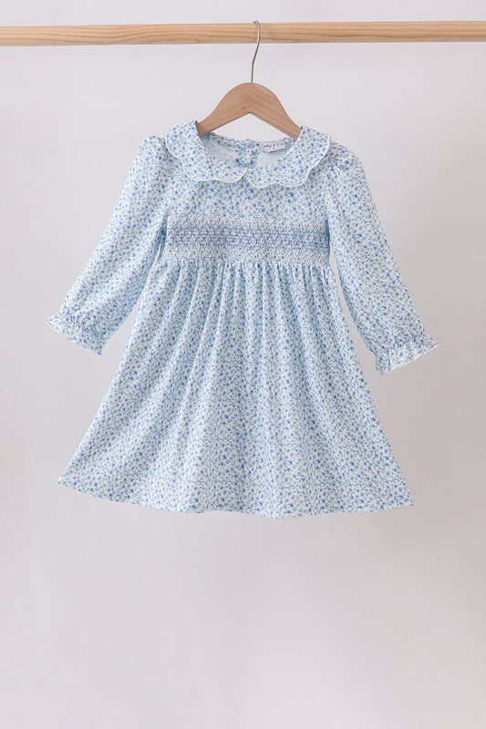Lavender Floral Smocked Dress