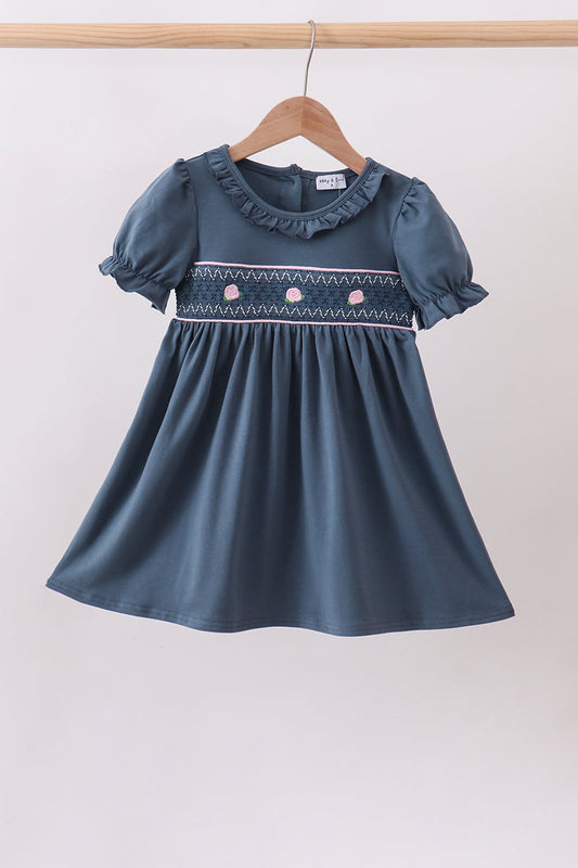 Garden Rose Smocked Ruffle Dress