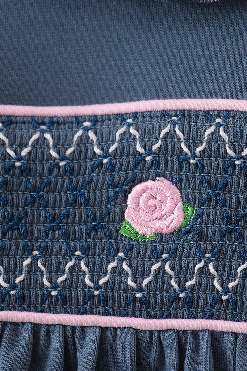 Garden Rose Smocked Ruffle Dress