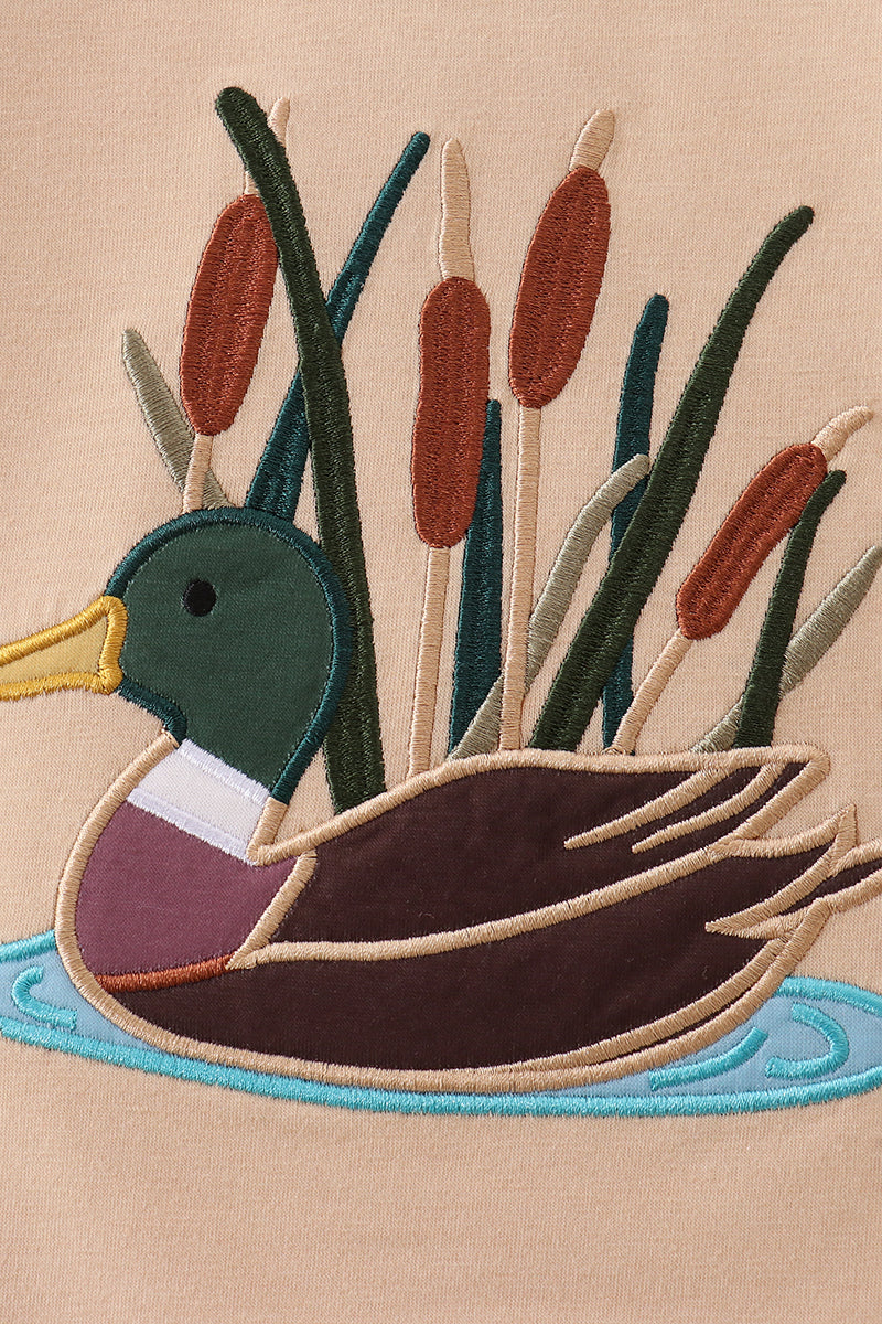 Camouflage duck applique top
