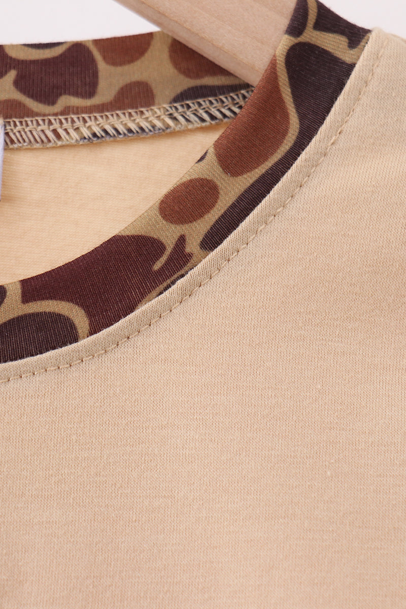 Camouflage duck applique top