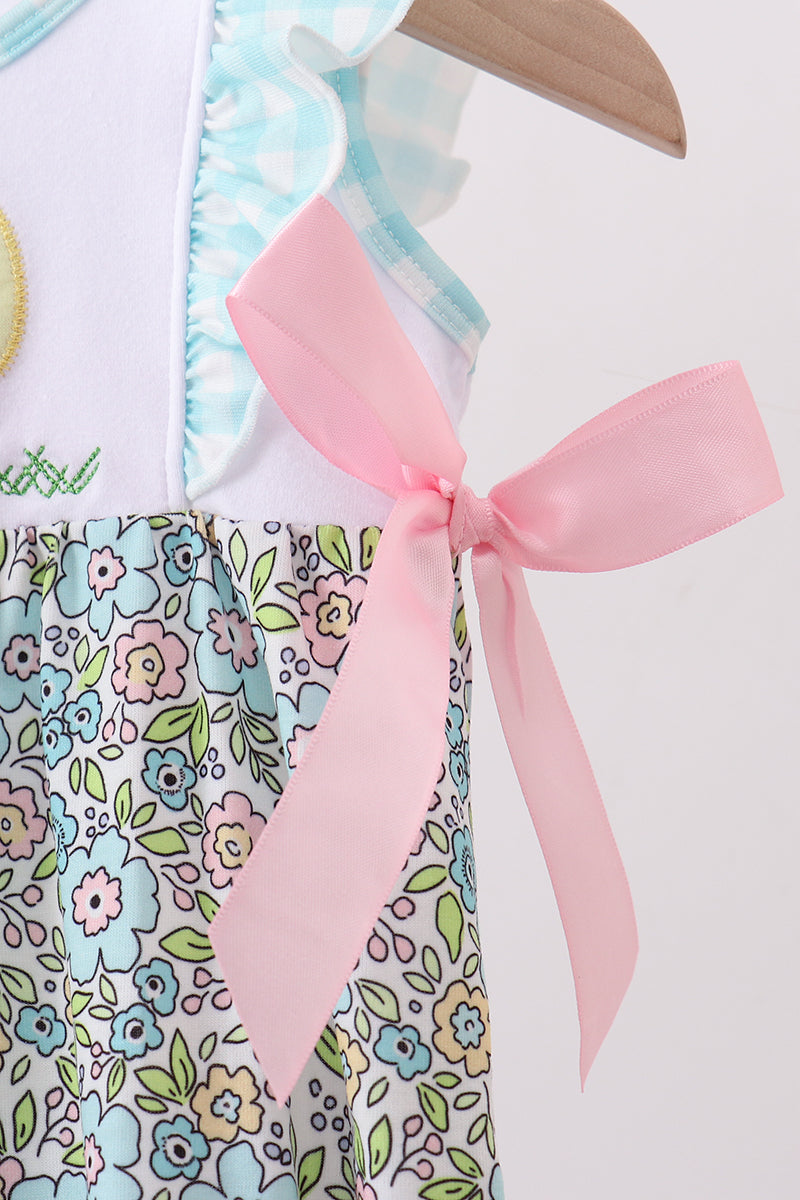 Mint Chicken Applique Ruffle Bubble