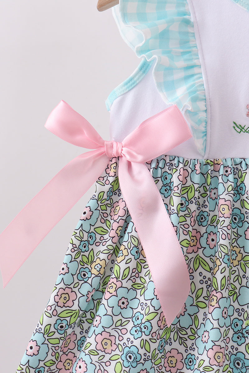 Mint Chicken Applique Ruffle Pants Set