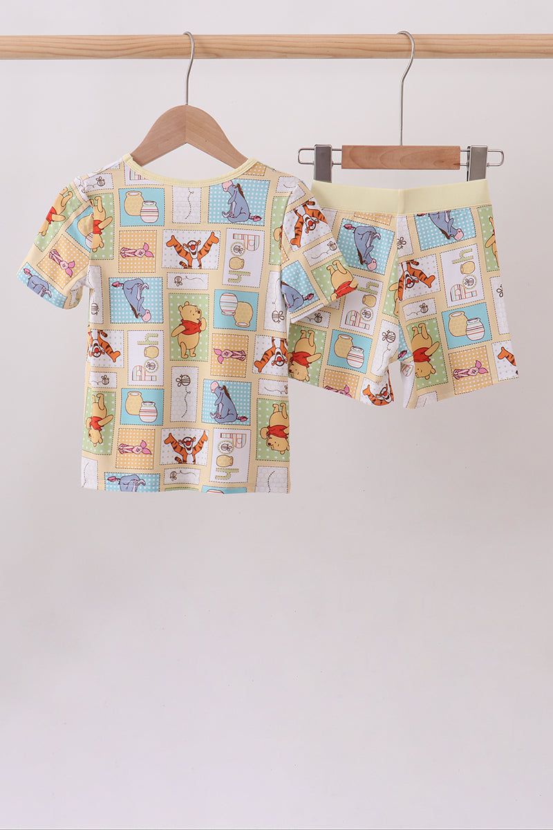 Yellow winnie the pooh bamboo pajama set