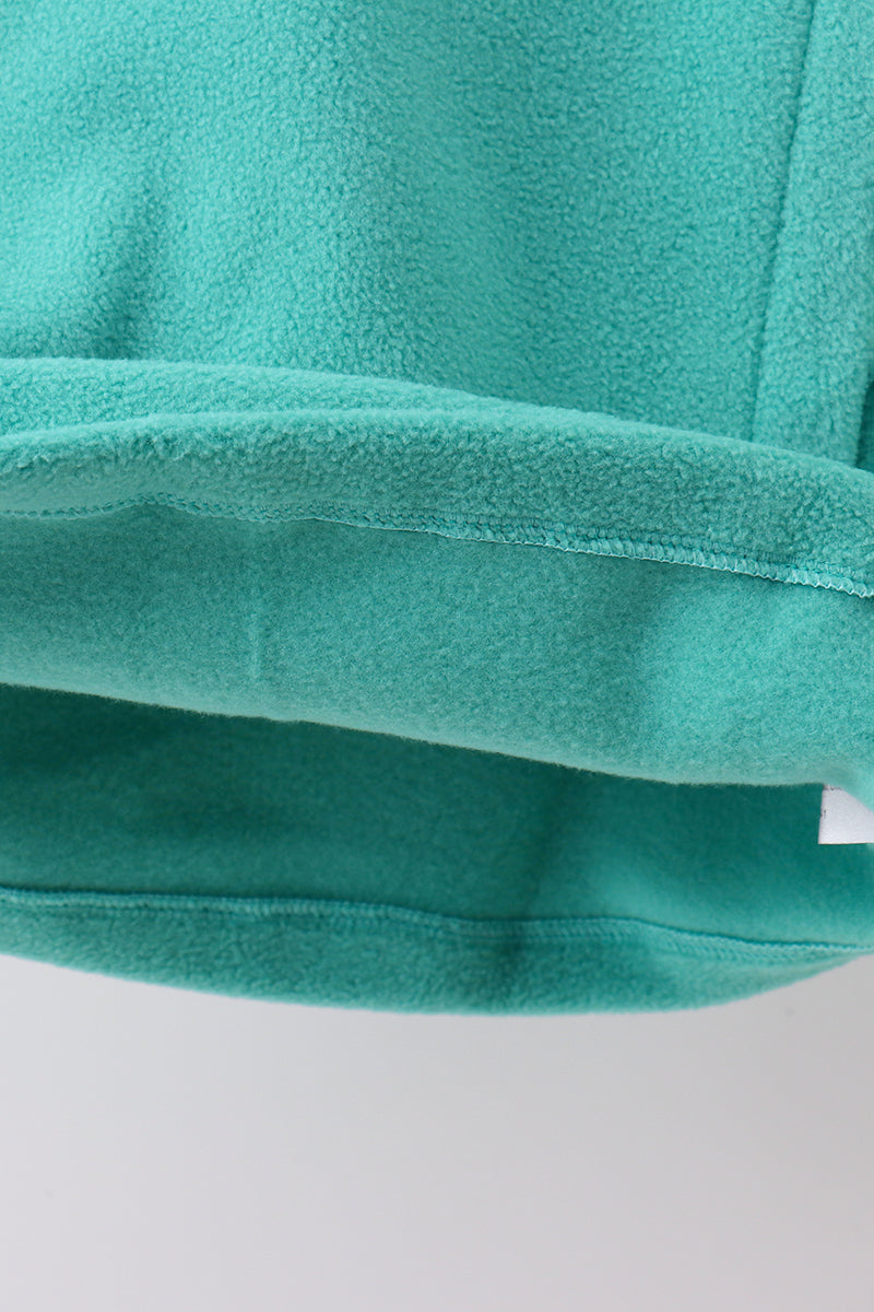Turquoise Fleece Bow Coat