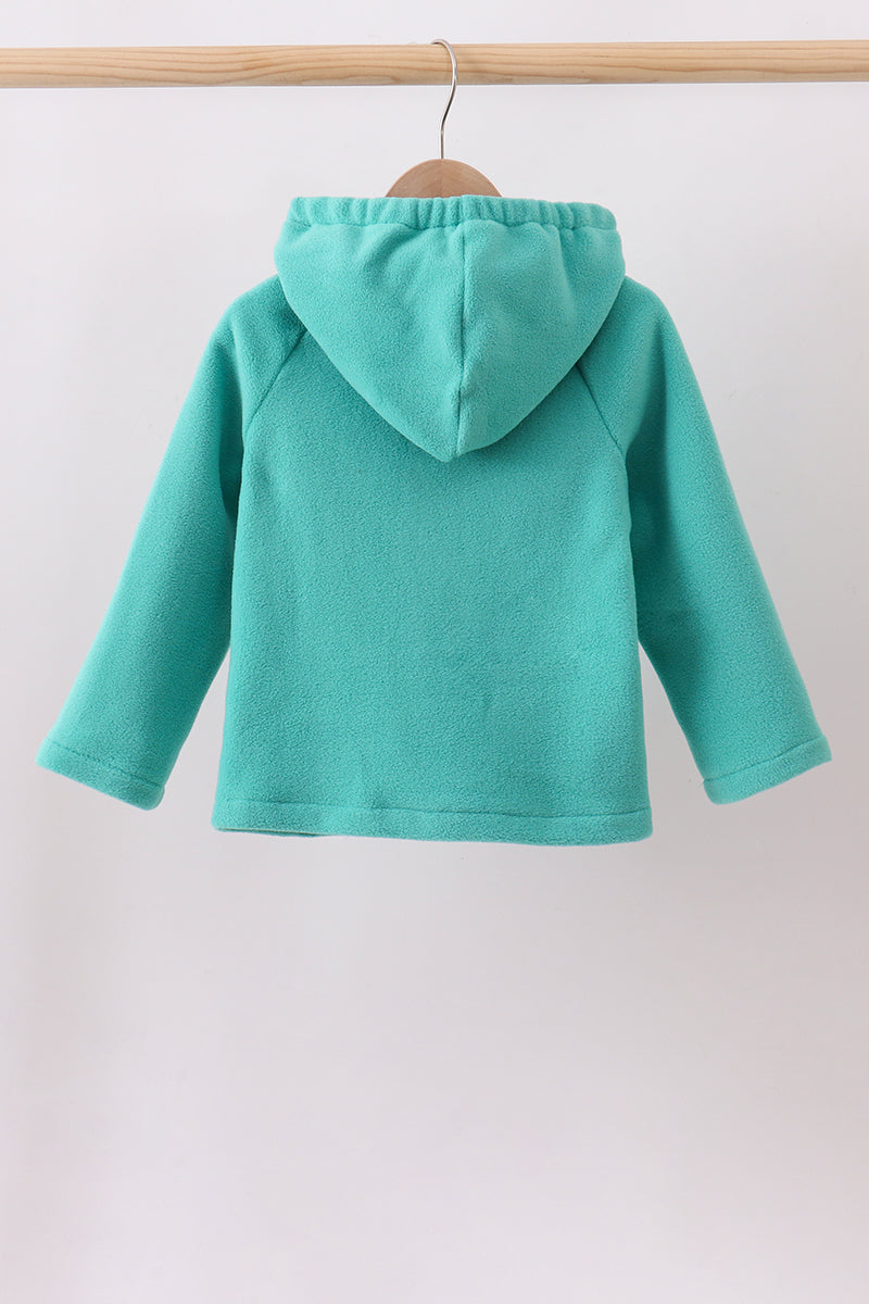 Turquoise Fleece Bow Coat
