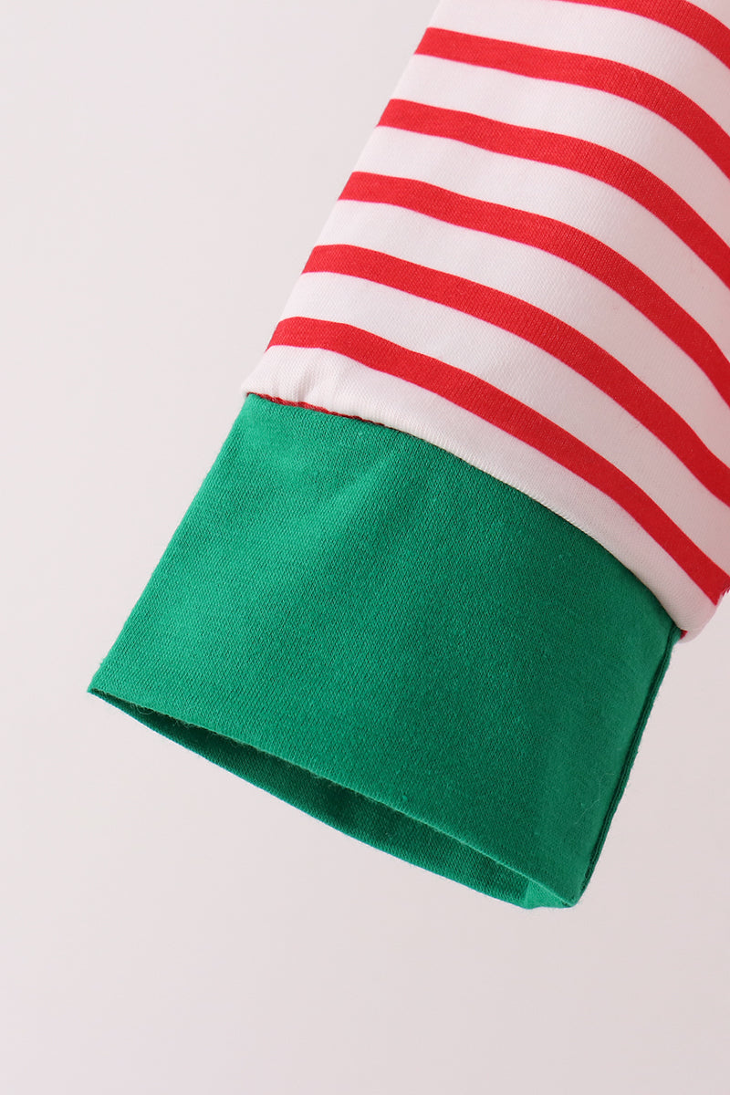 Red Nutcracker Embroidery Stripe Pants Set
