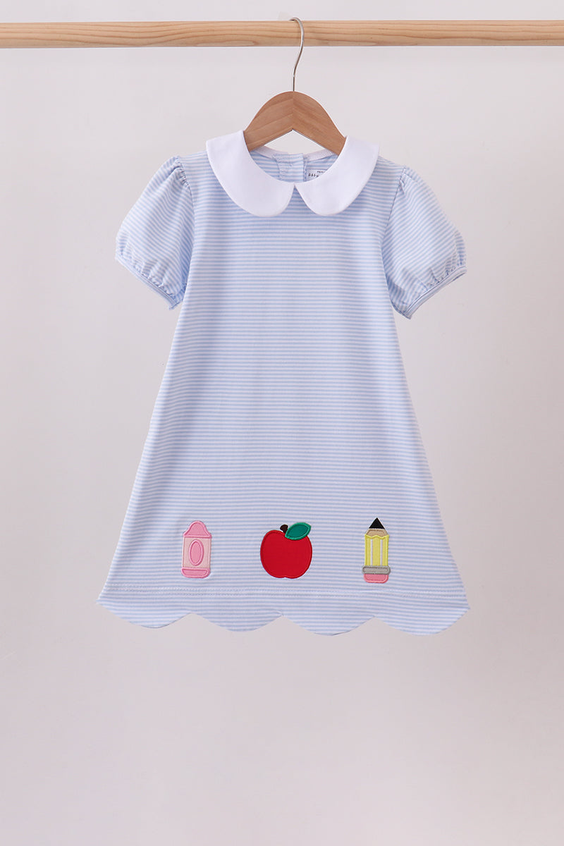 Blue School Applique Dress