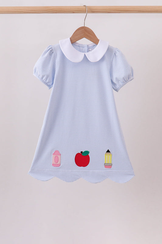 Blue School Applique Dress