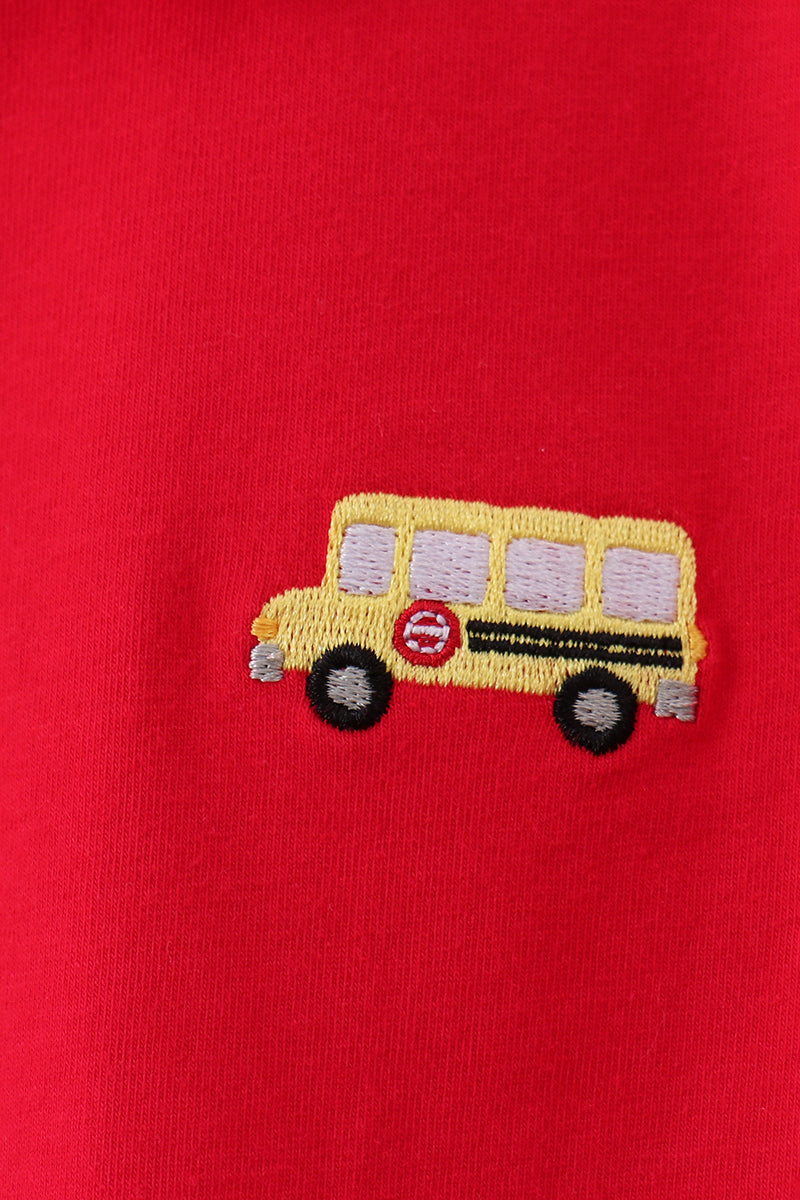 Red School Bus Pocket Polo Shirt