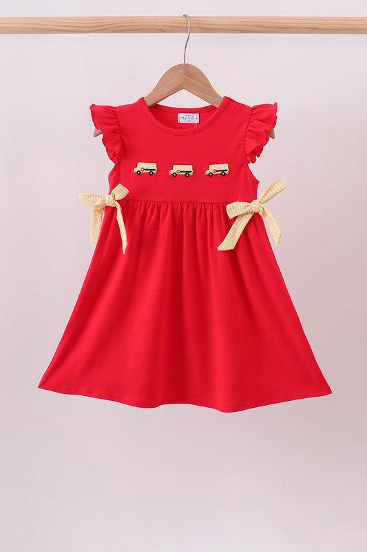 Red School bus Bow Dress