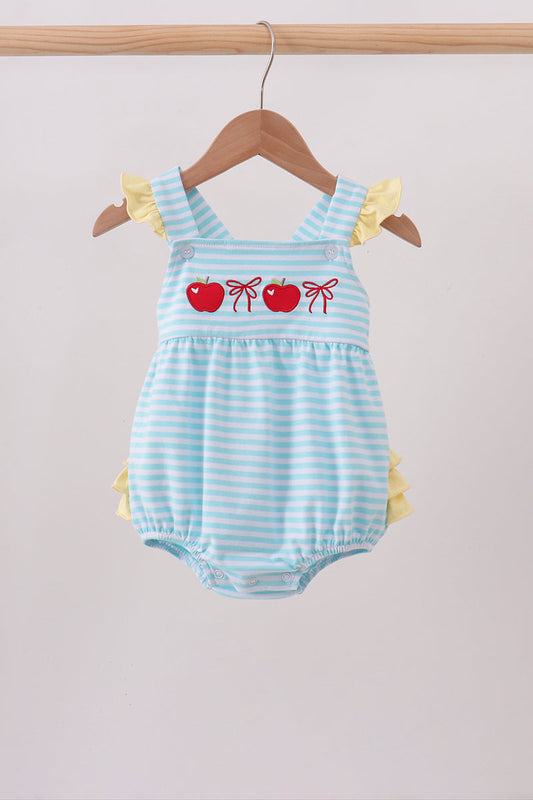 Blue Apple Embroidery Gingham Bubble
