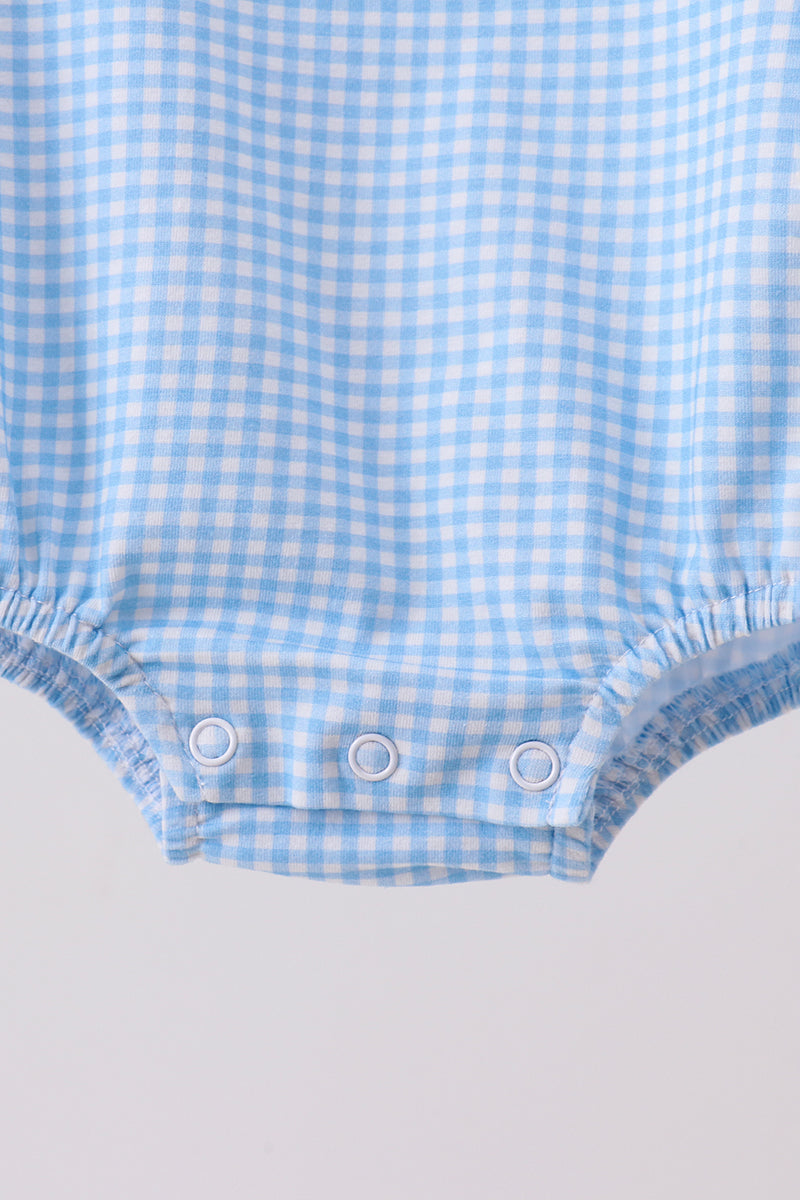 Blue Apple Smocked Bubble