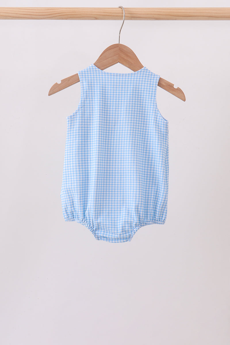 Blue Apple Smocked Bubble