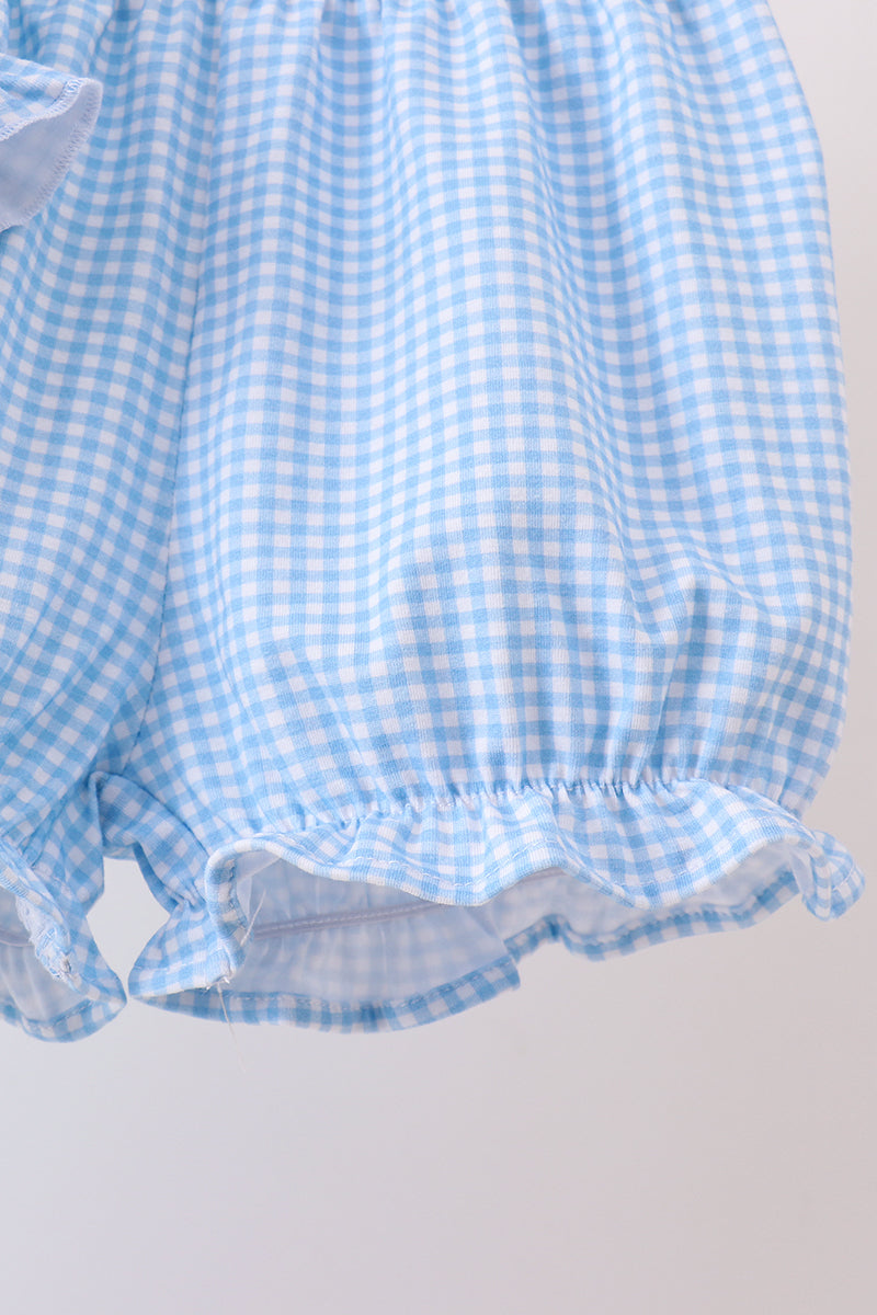 Blue Apple Smocked Bloomer Set