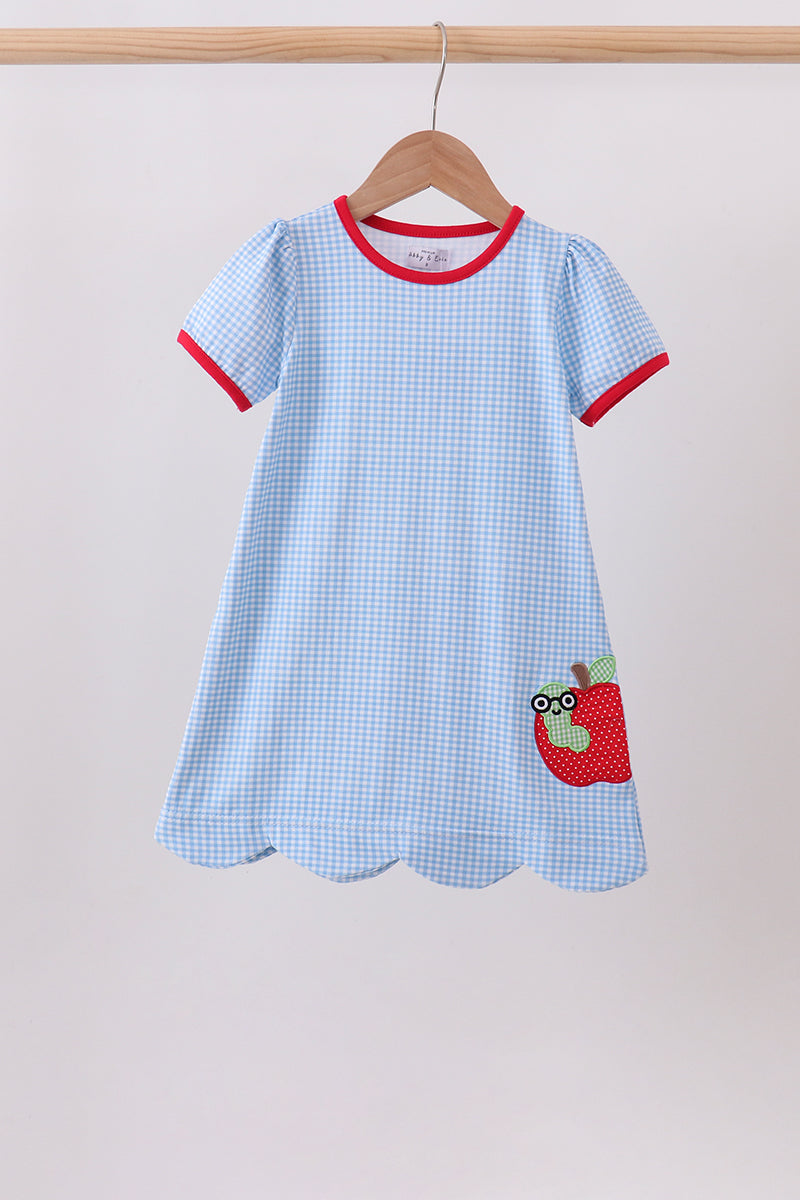 Blue Apple Scalloped Dress