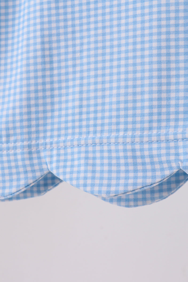 Blue Apple Scalloped Dress