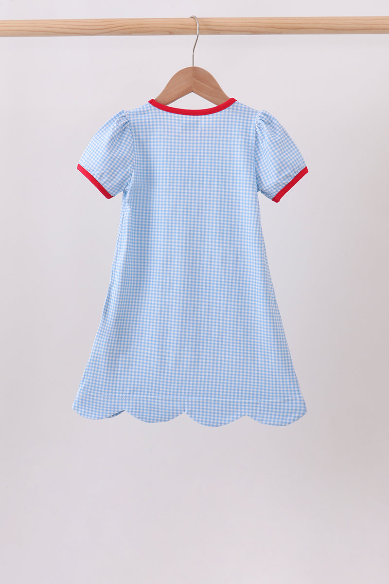Blue Apple Scalloped Dress